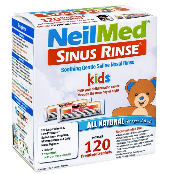 Sinus Rinse Pediatric Kit Uzupełnienia - zestaw z uzupełnieniami dla dzieci od 2 lat, który w łatwy sposób umożliwia dokładne oczyszczenie nosa i zatok.